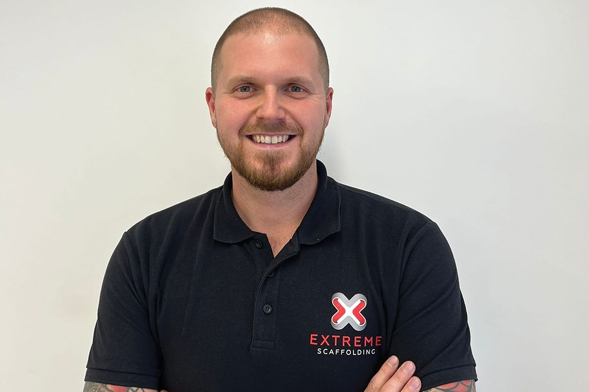 Smiling man in Extreme Scaffolding polo shirt